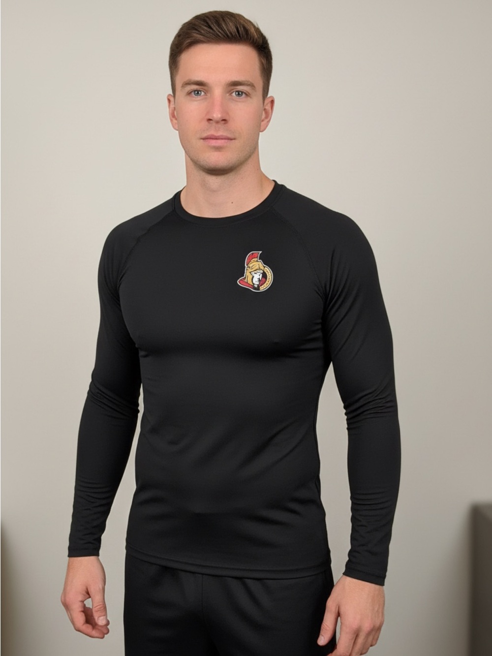 Fanatics Black Long-Sleeve Ottawa Senators Rash Guard